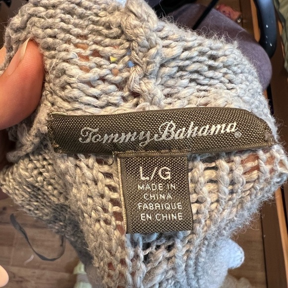 Tommy Bahama 100% Cotton Loose Weave Open Front Cardigan - Picture 4 of 5